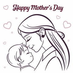 happy mother's day vector illustration