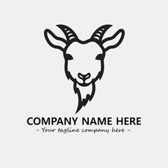 Head of goat illustration black and white for logo company vector image
