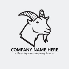 Head of goat illustration black and white for logo company vector image
