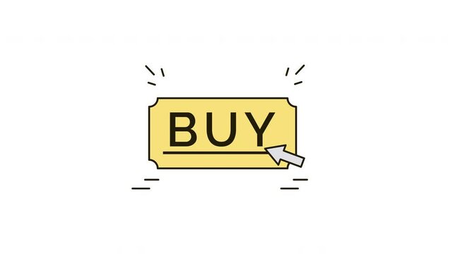 animation Yellow button with the word buy on it.