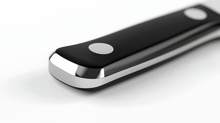 Close-up of a kitchen knife handle,  3D rendering, studio shot, white background.  Possible use for kitchenware, product catalog