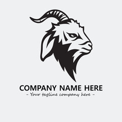 Head of goat illustration black and white for logo company vector image
