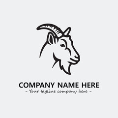 Head of goat illustration black and white for logo company vector image
