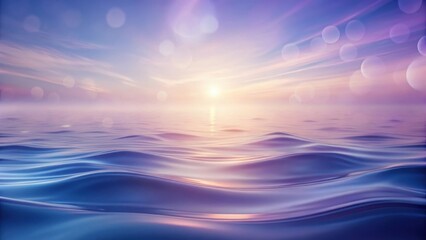 Obraz premium Serene Sunset Over Calm Ocean Waters, Soft Hues of Purple and Pink Reflecting on Gentle Waves