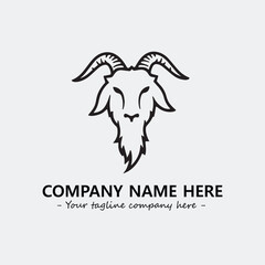 Head of goat illustration black and white for logo company vector image
