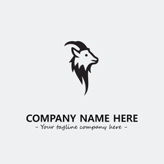 Head of goat illustration black and white for logo company vector image
