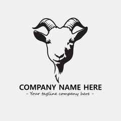 Head of goat illustration black and white for logo company vector image
