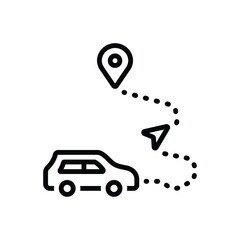 Black line icon for gps location
