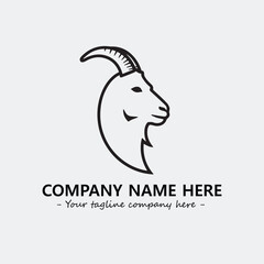 Head of goat illustration black and white for logo company vector image
