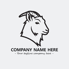 Head of goat illustration black and white for logo company vector image
