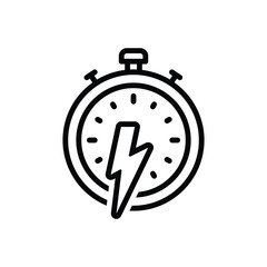 Black line icon for rapid