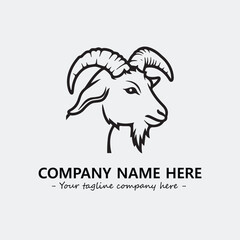 Head of goat illustration black and white for logo company vector image
