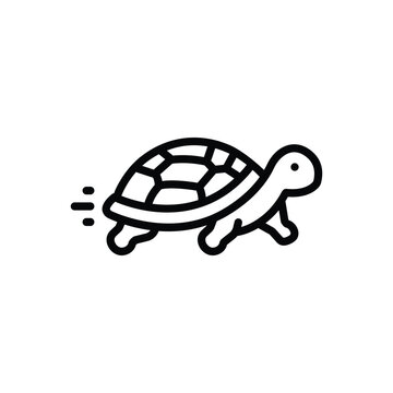 Black line icon for slow