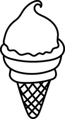 Coloring Page Outline of Cartoon Ice Cream. Sweet Treats. Coloring Book for Kids.