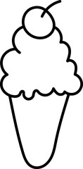 Coloring Page Outline of Cartoon Ice Cream. Sweet Treats. Coloring Book for Kids.