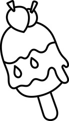 Coloring Page Outline of Cartoon Ice Cream. Sweet Treats. Coloring Book for Kids.