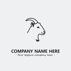 Head of goat illustration black and white for logo company vector image
