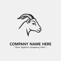 Head of goat illustration black and white for logo company vector image
