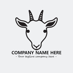 Head of goat illustration black and white for logo company vector image

