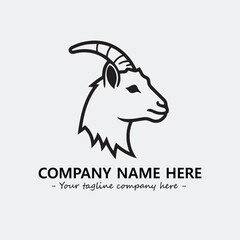 Head of goat illustration black and white for logo company vector image
