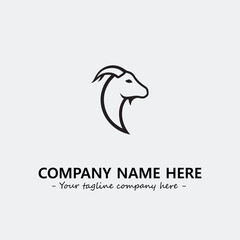 Head of goat illustration black and white for logo company vector image
