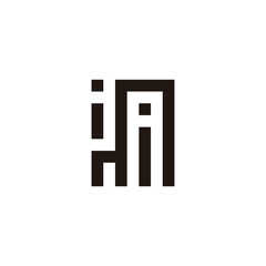 Letter i, m and A square geometric symbol simple logo vector