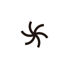 Ribbon, round geometric symbol simple logo vector