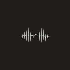 heartbeat, line geometric symbol simple logo vector