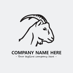 Head of goat illustration black and white for logo company vector image
