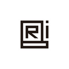 Letter R, B and i square geometric symbol simple logo vector