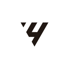Number 4 triangle geometric symbol simple logo vector
