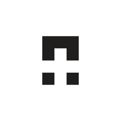 Letter n plus, square geometric symbol simple logo vector