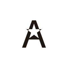Letter A star geometric symbol simple logo vector