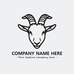 Head of goat illustration black and white for logo company vector image

