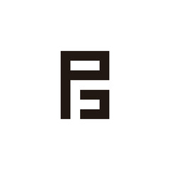 Letter PF square, unique geometric symbol simple logo vector