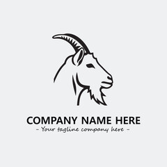 Head of goat illustration black and white for logo company vector image
