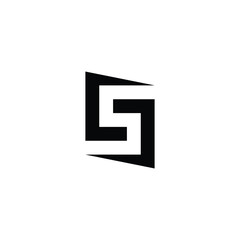 Letter S knife, square geometric symbol simple logo vector
