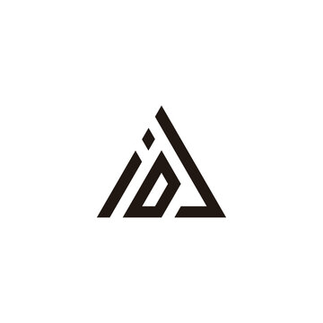 Letter iDJ triangle geometric symbol simple logo vector