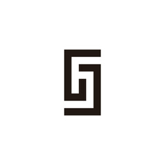 Letter GJ square geometric symbol simple logo vector