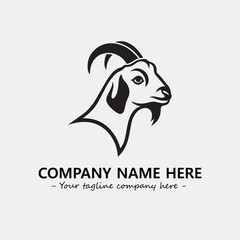 Head of goat illustration black and white for logo company vector image
