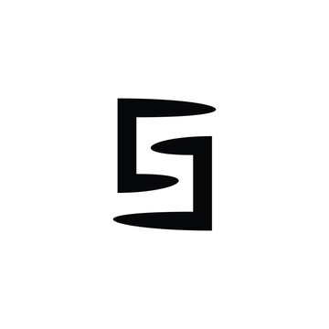 Letter SJ , unique geometric symbol simple logo vector