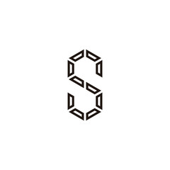 Letter s technology, modern geometric symbol simple logo vector