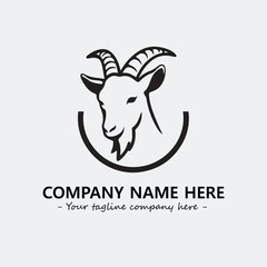 Head of goat illustration black and white for logo company vector image
