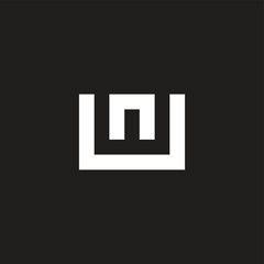 Fototapeta premium Letter U and n, letter w square geometric symbol simple logo vector