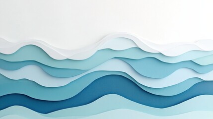 Calm Abstract Waves Design in Shades of Blue and White for Creative Backgrounds