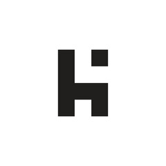 Letter hL square geometric symbol simple logo vector