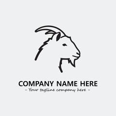 Head of goat illustration black and white for logo company vector image
