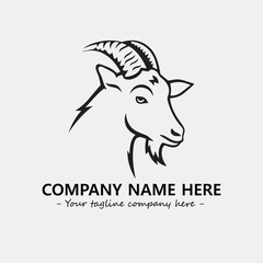 Head of goat illustration black and white for logo company vector image
