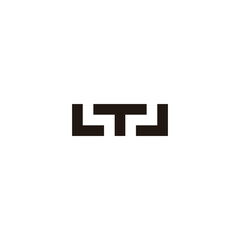 Letter LTJ square geometric symbol simple logo vector