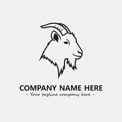 Head of goat illustration black and white for logo company vector image

